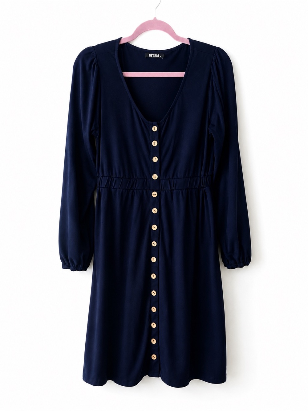 BTFBM Navy Button Front Dress | Size Small NWOT